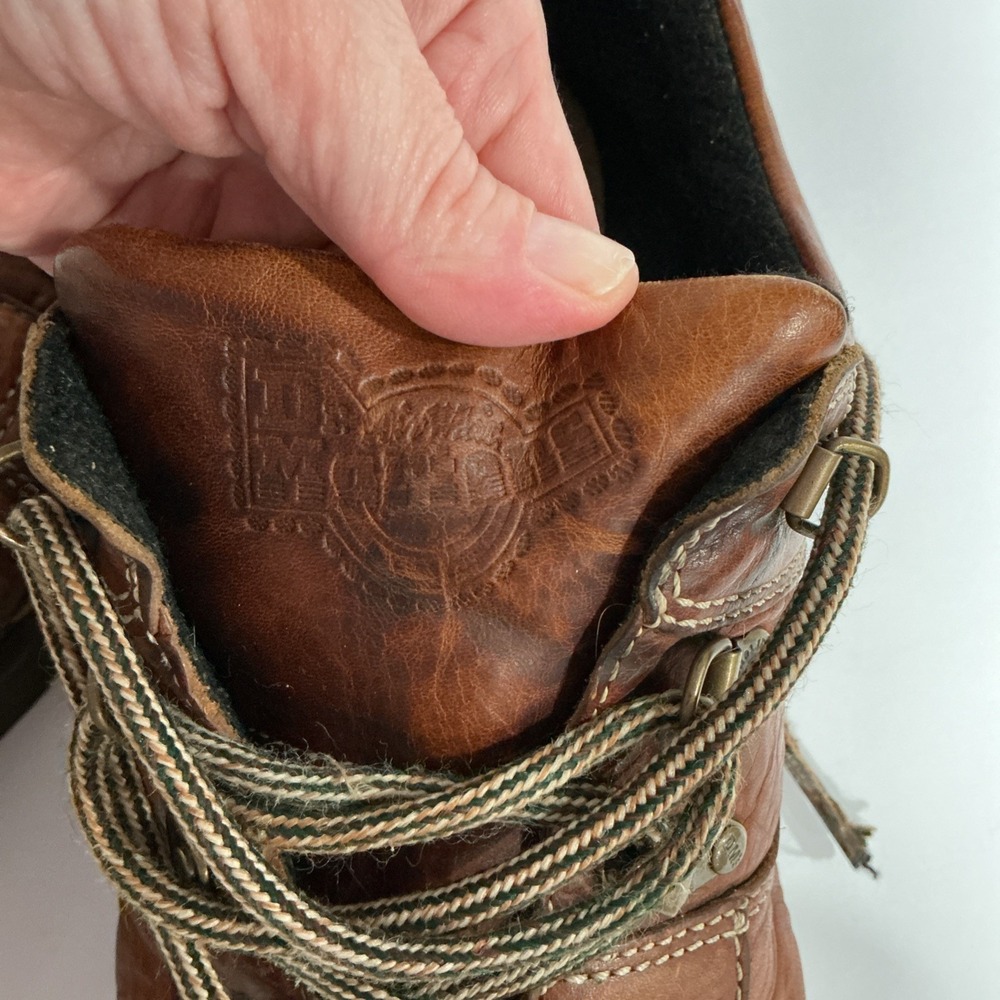 Vintage Y2K Chunky Distressed Brown Leather Dr. Martens Oxford Boots Sz 12, 8b68 - Picture 9 of 11